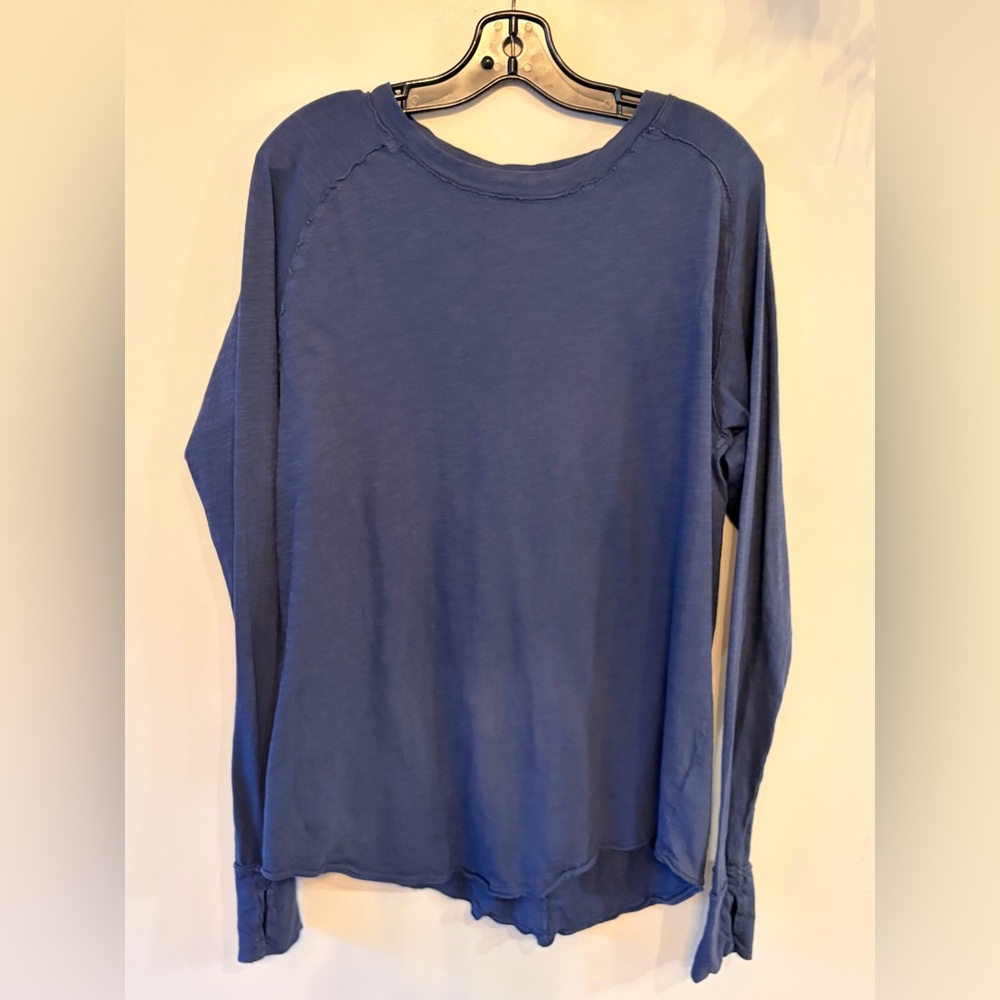 We The Free 100% Cotton Oversized Tunic Top Blue Long Sleeve - Picture 2 of 9